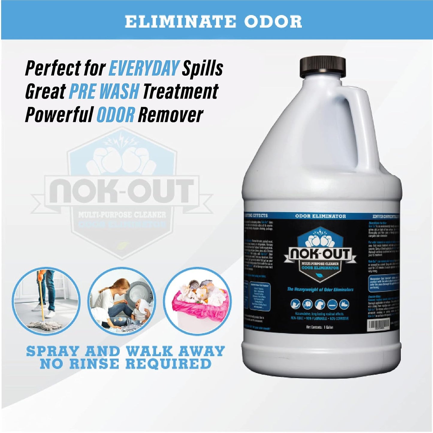 Odor Remover, Pet Deodorizer and Cleaning Spray, Made in the USA, 1 Gallon, 4-Pack