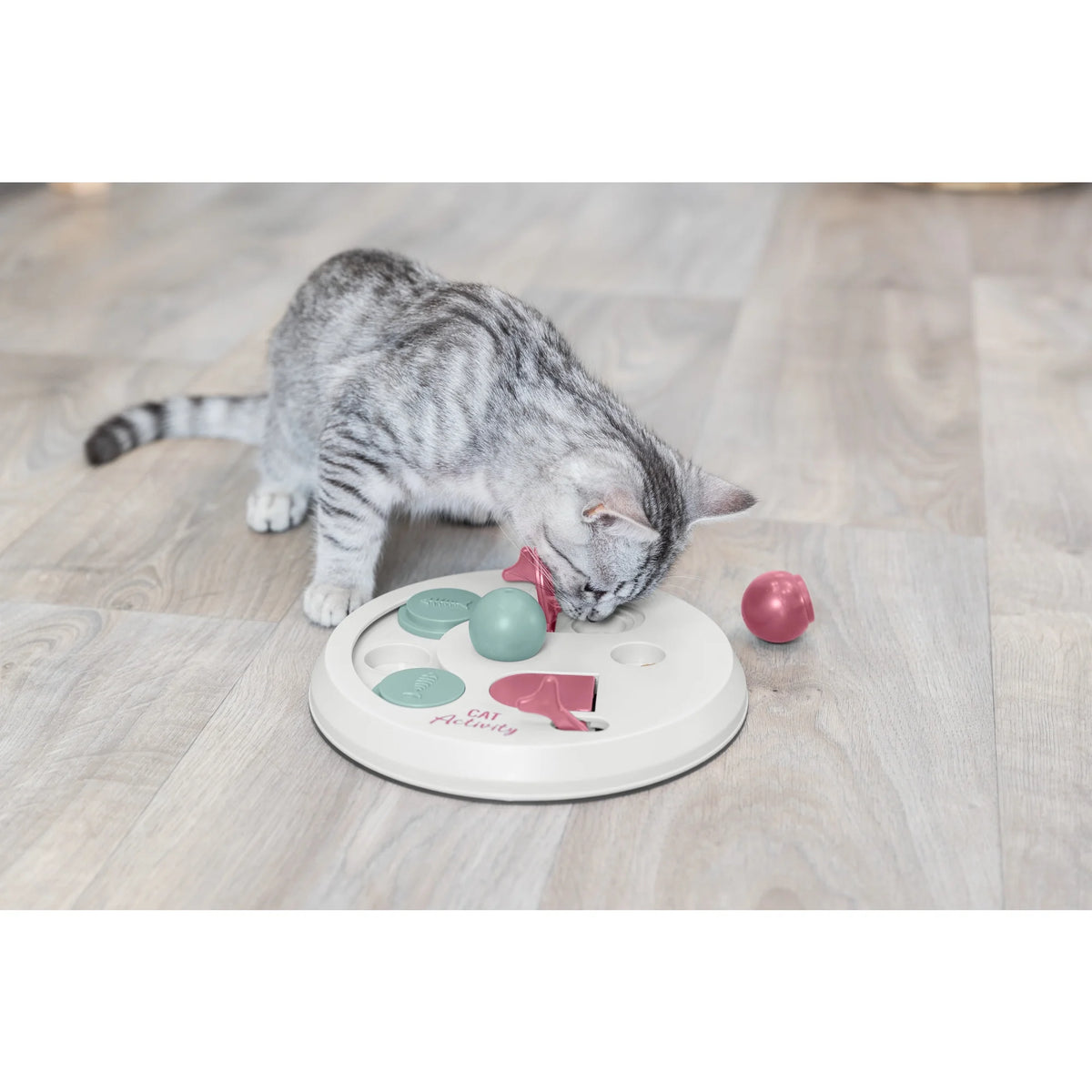 Flip Board Strategy Game for Cats, Puzzle Toy, Treat Dispenser, Interactive Play, Red