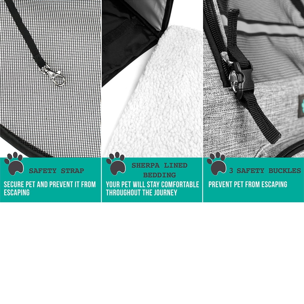 Dog Backpack Carrier for Small Large Cat, Pet, Puppies, Ventilated Pet Hiking Backpack Travel Bag, Airline Approved Cat Backpack Carrier, Safety Back Support, Camping Biking Dog Bag, Grey