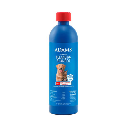 Flea & Tick Cleansing Shampoo for Dogs, Cats, 12 Fluid Ounces