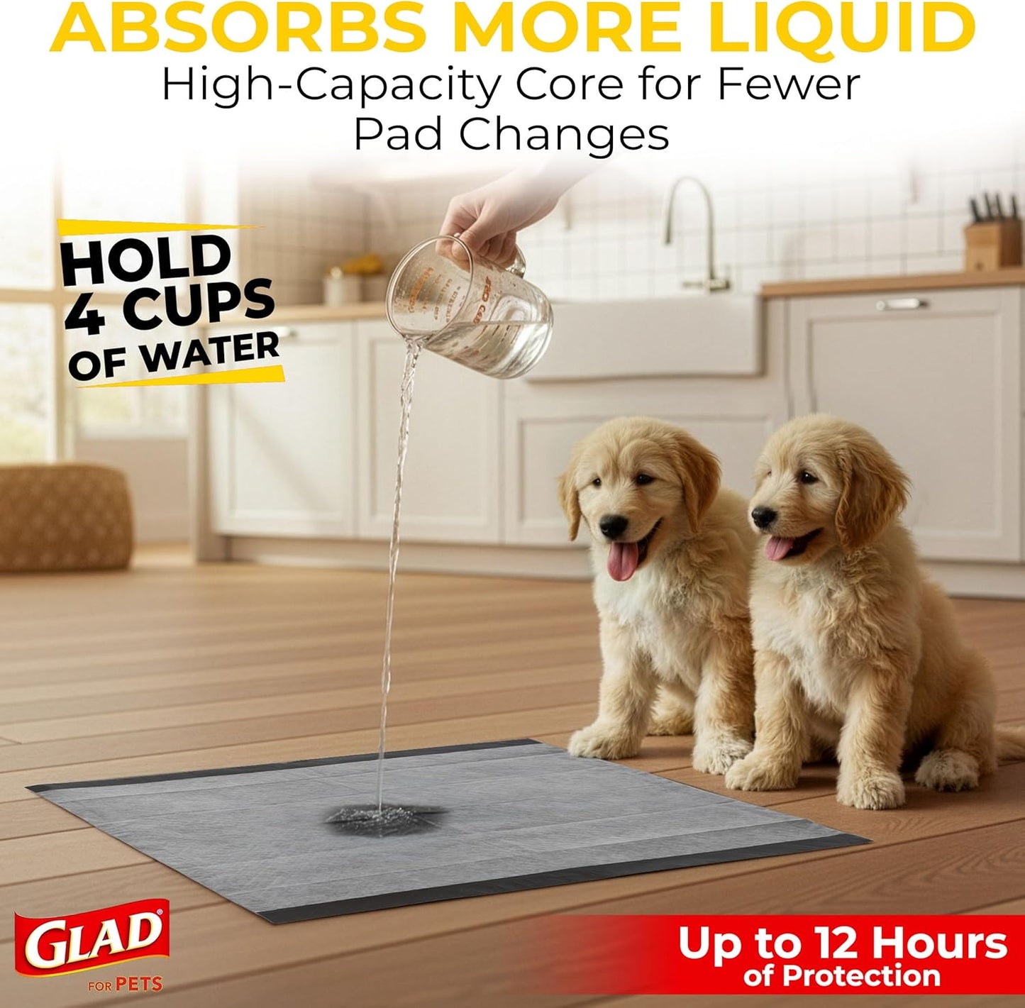 for Pets Black Charcoal Puppy Pads, 23"X23" Disposable Training Pads That Absorb & Neutralize Urine with Activated Carbon - 100 Count