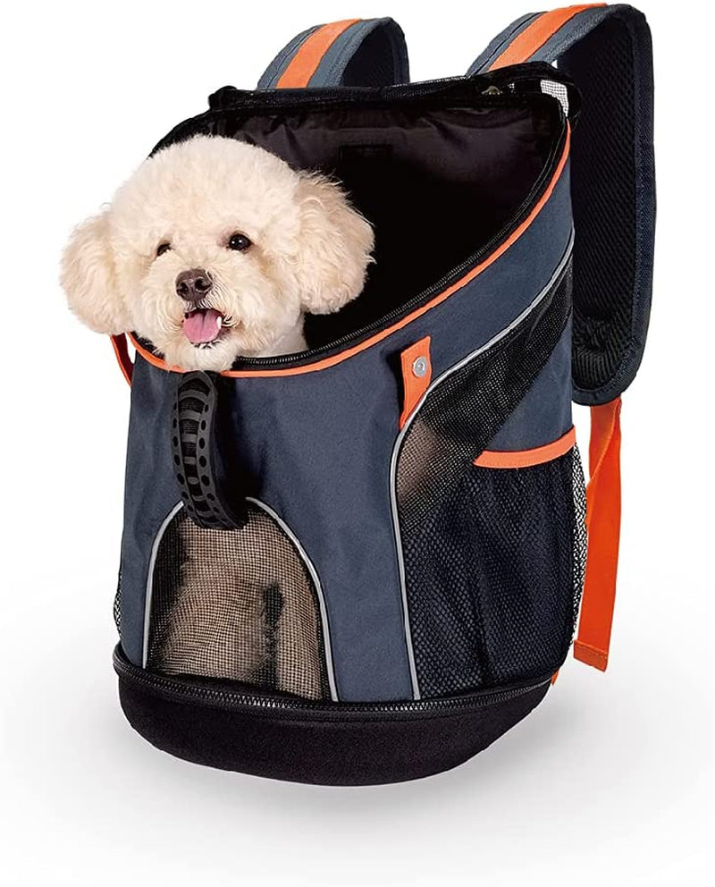 - Airline Approved Pet Carrier for Small to Medium Dogs and Cats - Dog Backpack Carrier, Breathable Mesh Material with Magnetic Buttons, Side Pockets, and Auto-Lock Zipper - Navy Blue