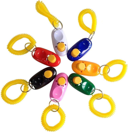 7-Pack Dog Clicker for Training with Wrist Bands, 2 Inches Multicolor, Pet Cat Dog Training Clickers & Behavior Aids, Convenient and Effective Clicker Training Tools for Puppy or Cat