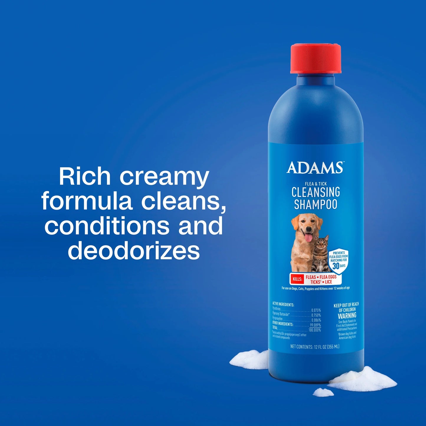 Flea & Tick Cleansing Shampoo for Dogs, Cats, 12 Fluid Ounces