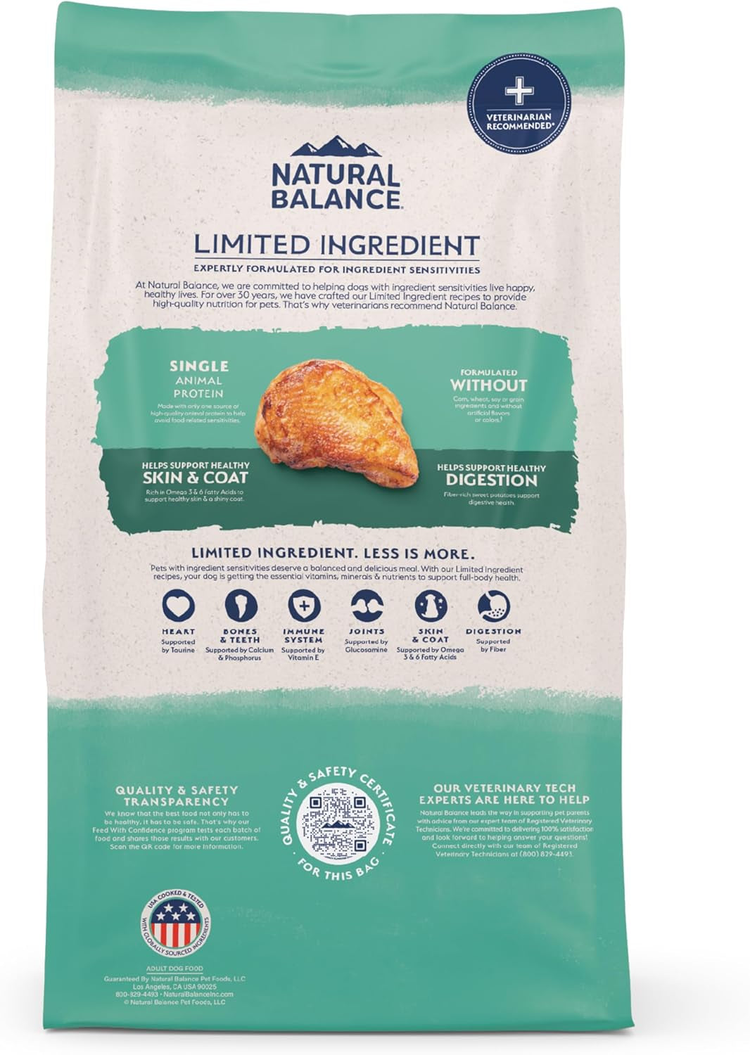 Limited Ingredient Adult Grain Free-Dry Dog Food, Chicken & Sweet Potato Recipe, 12 Pound (Pack of 1)