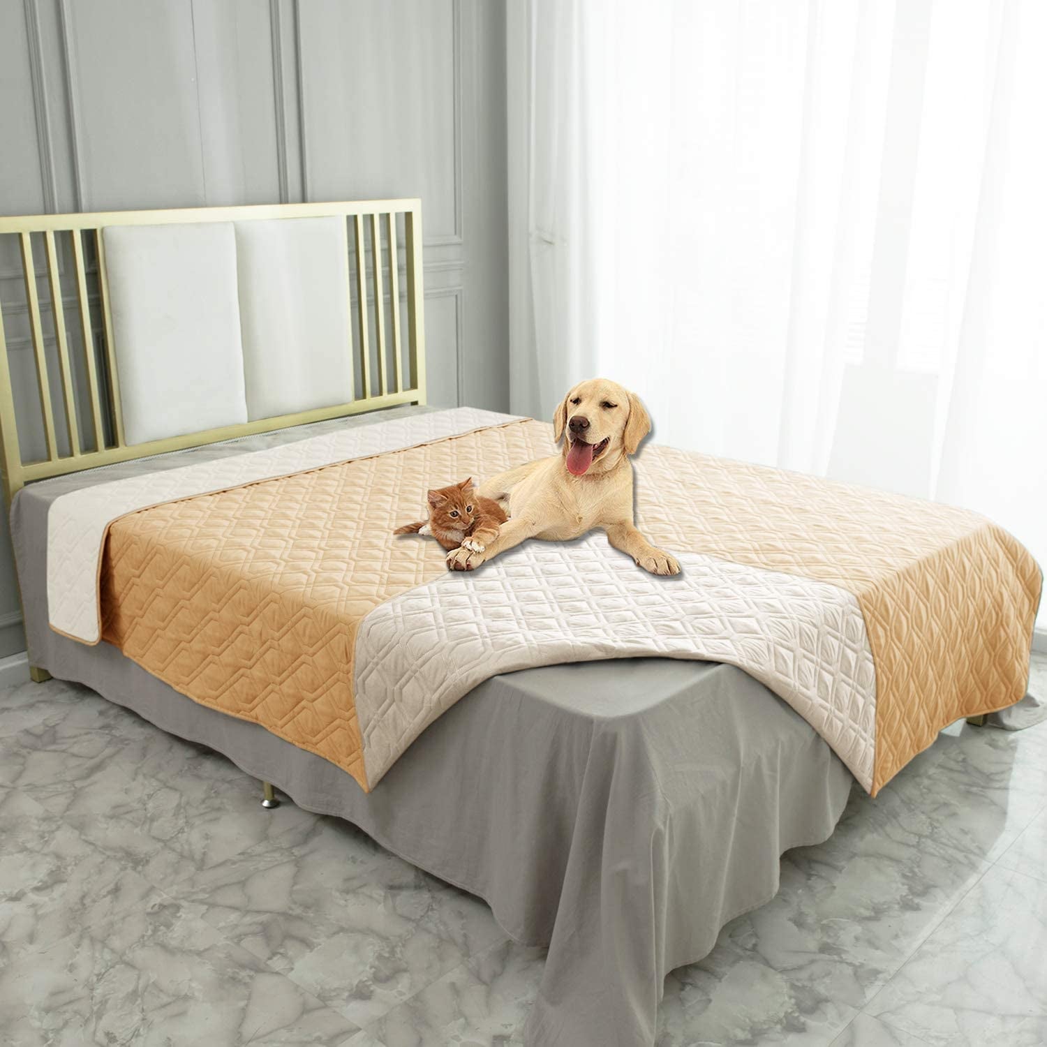 Waterproof Dog Bed Cover Pet Blanket for Furniture Bed Couch Sofa Reversible