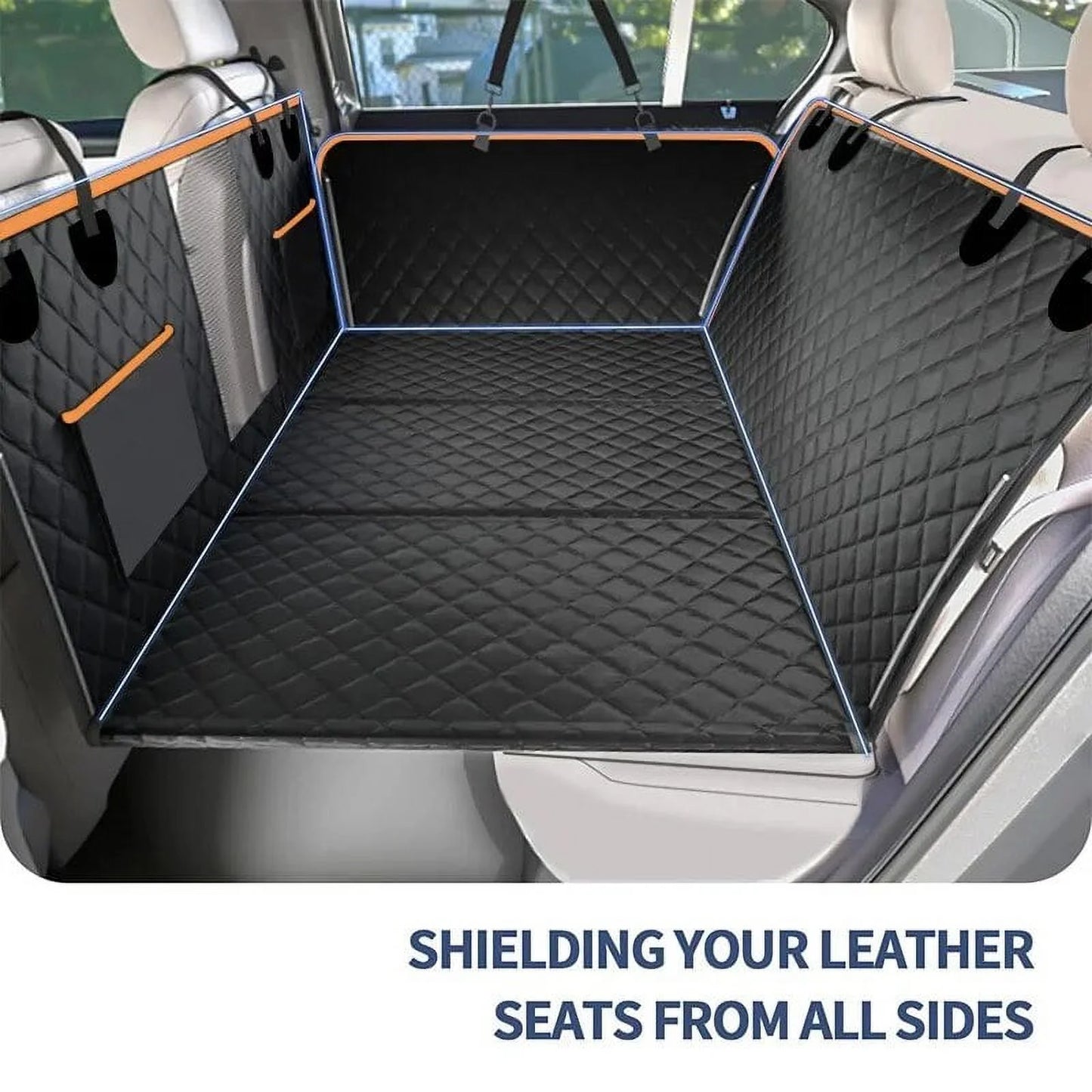 Back Seat Extender for Dogs,Dog Hammock for Car Hard Bottom,Dog Car Seat Cover Hard Bottom (Orange)