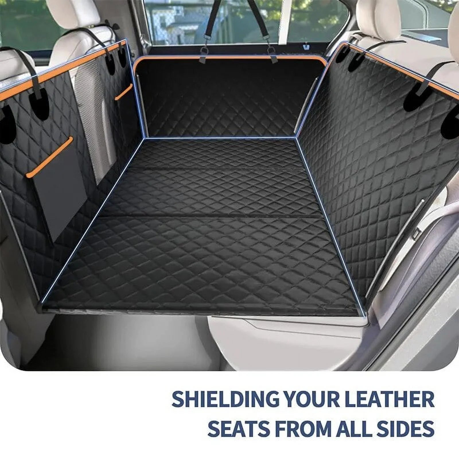 Back Seat Extender for Dogs,Dog Hammock for Car Hard Bottom,Dog Car Seat Cover Hard Bottom (Orange)