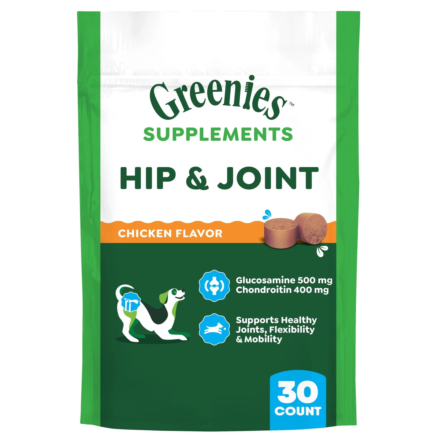 Hip and Joint Supplements for Dogs, Chicken Flavor, 6.08 Oz, 30-Count Soft Chews