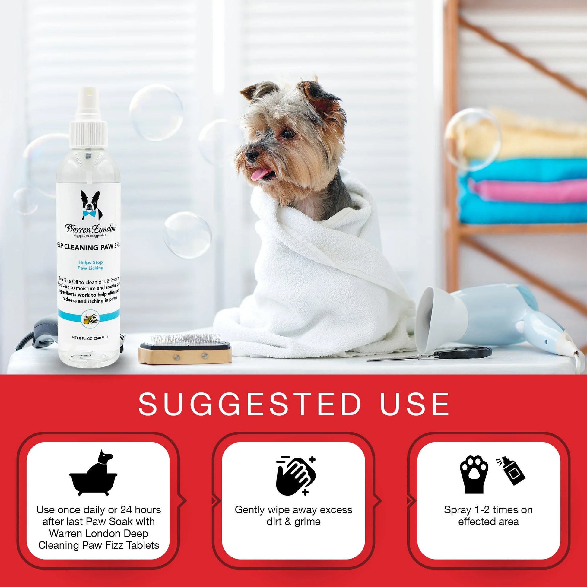 'S Deep Cleaning Paw Spray for Dogs