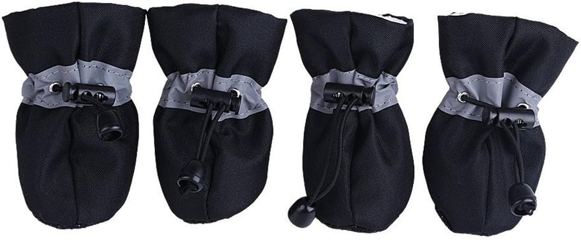 anti Slip Dog Socks Shoes Adjustable Drawstring Boot Paw Protectors for Small Medium Pets Cats Black Small