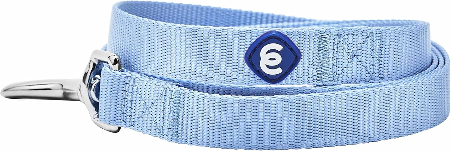 Essentials Chambray Blue Dog Leash for Medium - 5' * 3/4" Dogs | Heavy Duty Nylon Lead | Lightweight Puppy & Cat Leash for Walking & Training