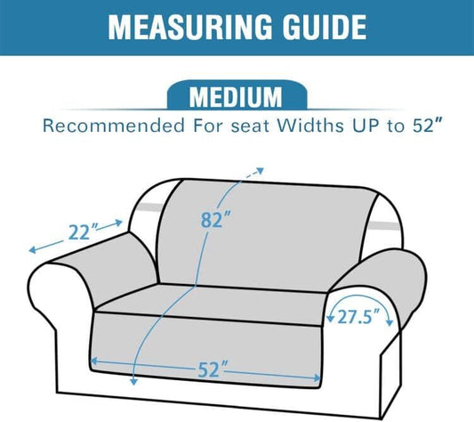 Sofa Slipcover 100% Waterproof Couch Cover Velvet Classic Flower Pattern Furniture Protector Non Slip with Elastic Straps for Pets Dogs Width up to 52 Inch (Medium Sofa, Chocolate)