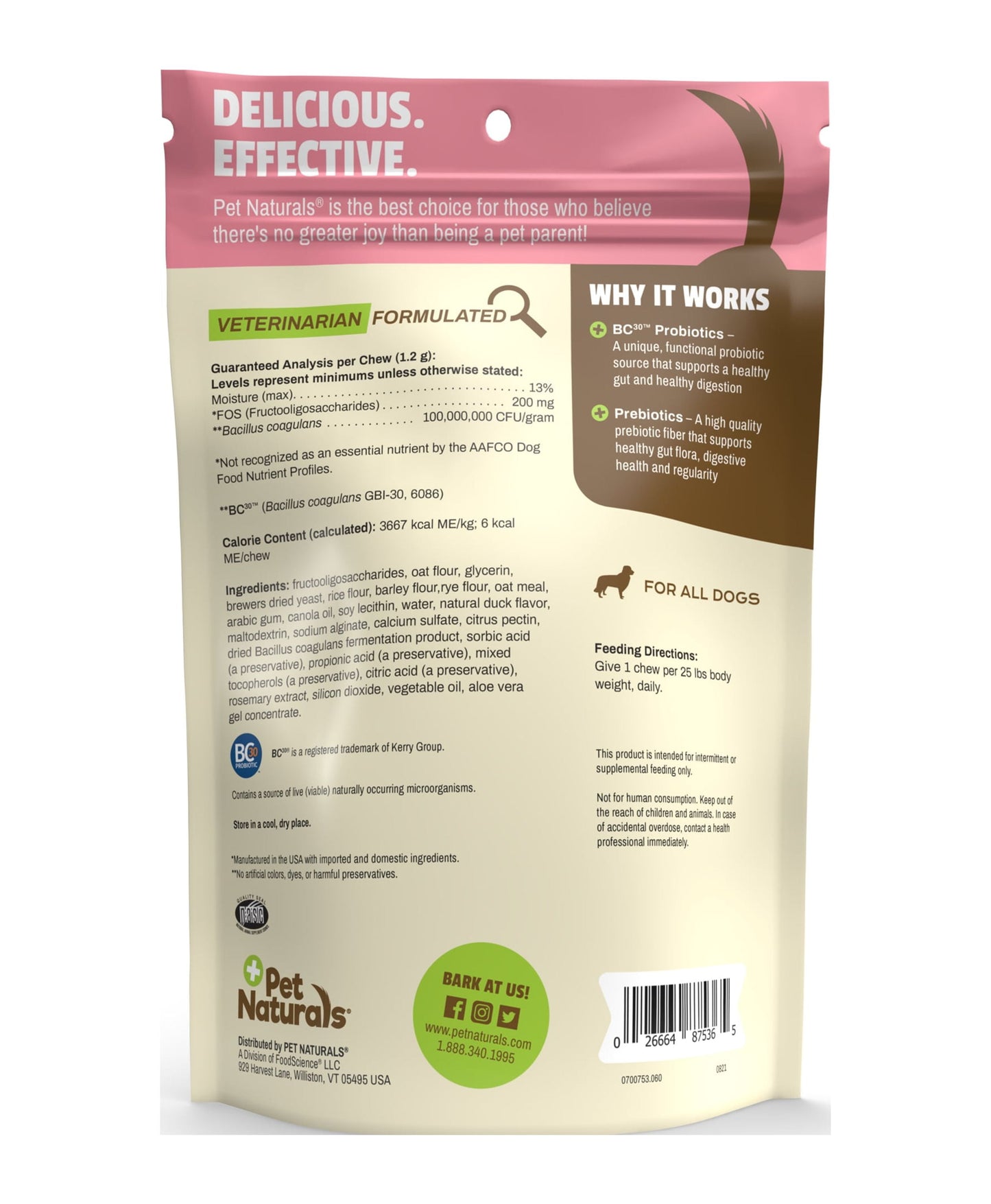 Daily Probiotic Chews for Dogs 60/Pkg