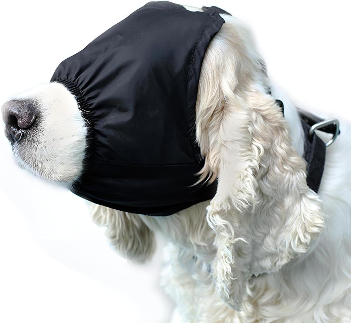 Dog Calming Cap Eye Mask Nylon Shading Pet Mask Muzzle for Grooming anti Car Sickness (Black,L)