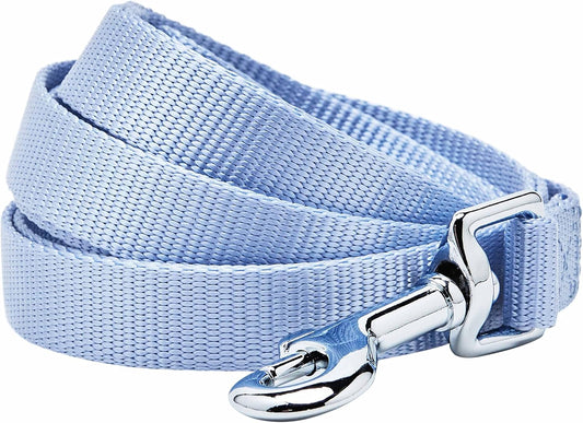 Essentials Chambray Blue Dog Leash for Medium - 5' * 3/4" Dogs | Heavy Duty Nylon Lead | Lightweight Puppy & Cat Leash for Walking & Training