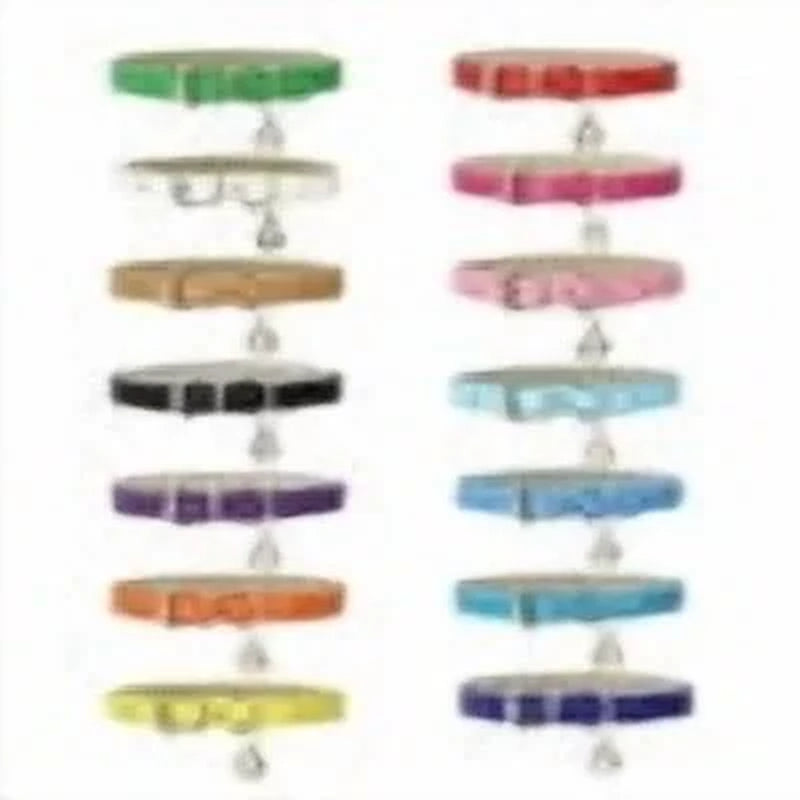 Cat Collar with Bell, Soft Pu Leather Small Dog Collars Adjustable Buckle for Extra Small Medium Tiny Female Male Boys Girls Pets Puppy Kitten Teacup Yorkie