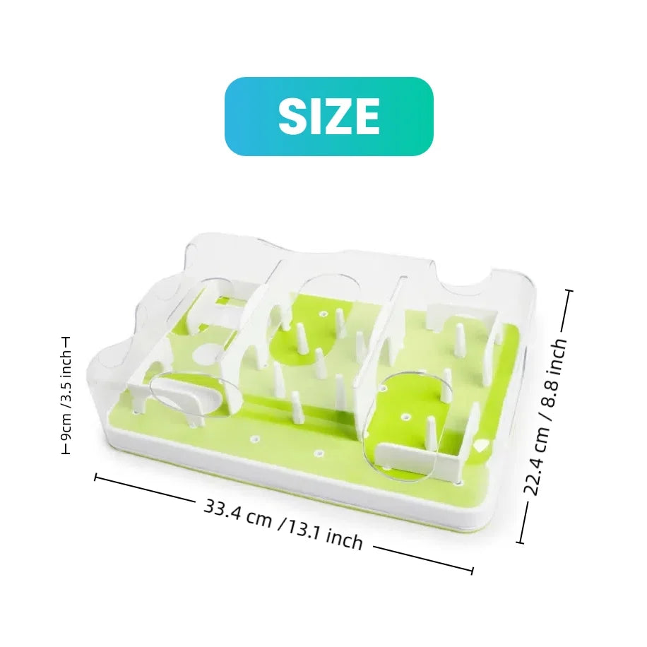 Cat Puzzle Feeder Toy, Cat Slow Puzzle Feeding Toy for Kitty IQ Training & Mental Stimulation, Kitty Enrichment Toys for Indoor Cats, Puzzle