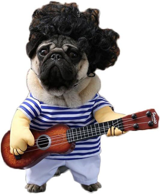 Dog Costume Clothes Halloween Cat Costumes Small Animal Funny Pets Clothing for Doggy Kitty Rabbits Piggy, Guitar, M