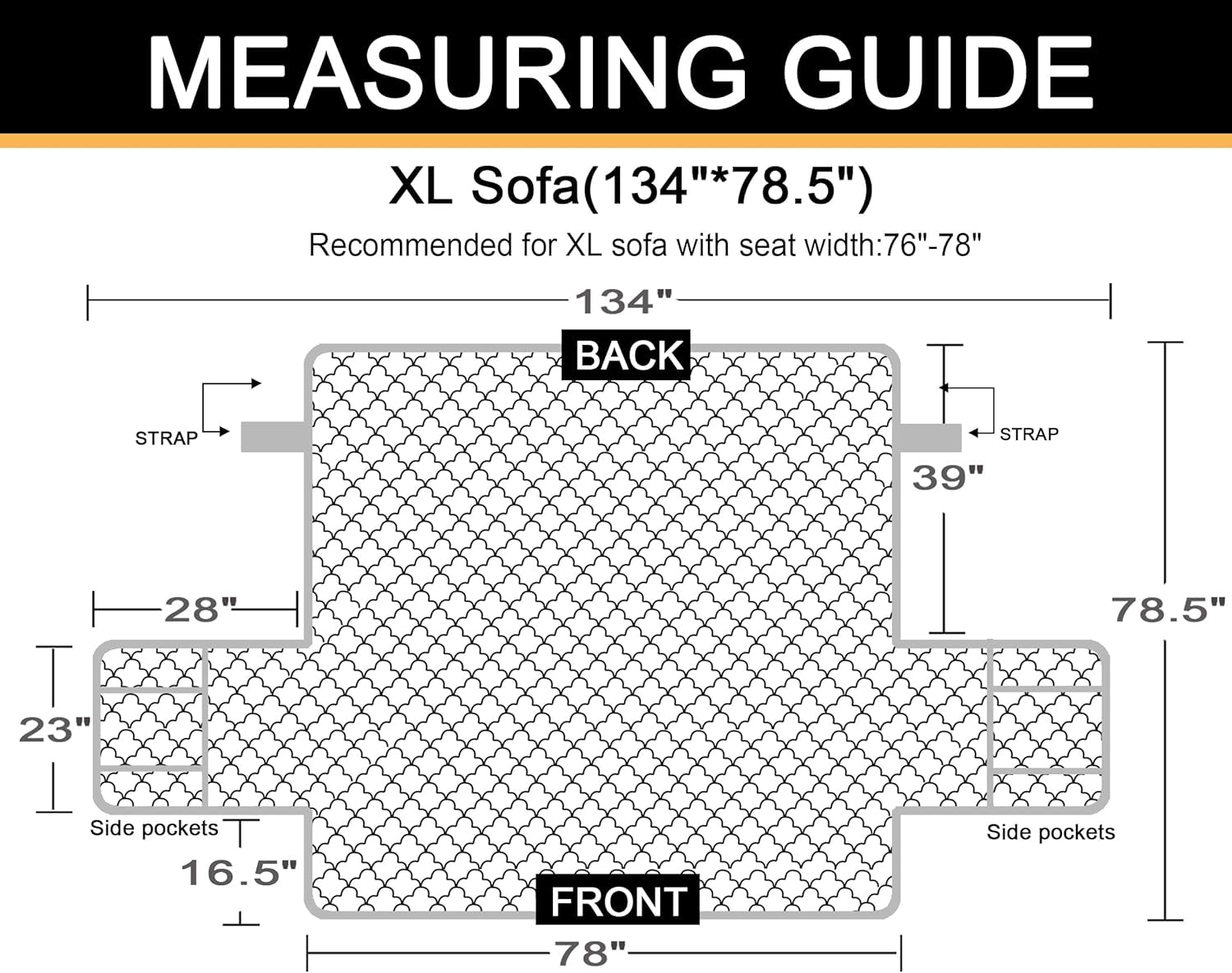 100% Waterproof Sofa Cover with Side Pockets Quilted Furniture Protector Sofa Slipcover for Pets for Leather Couch (Chocolate, 78'')