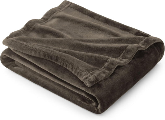 Gentlesoft Fleece Throw Blanket Brown - 300GSM Blankets for Couch, Sofa, Bed, Soft Lightweight Plush Cozy Throws for Toddlers, 50X60 Inches