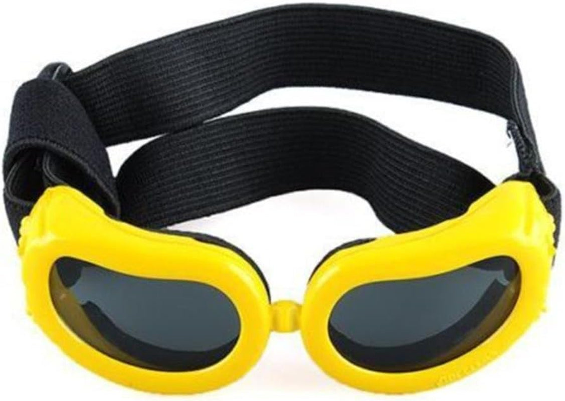 Outdoor Dog Sunglasses Anti-Uv Eye Protection Goggles Waterproof Windproof Anti-Fog for Small Pet Puppy Cat (Yellow)
