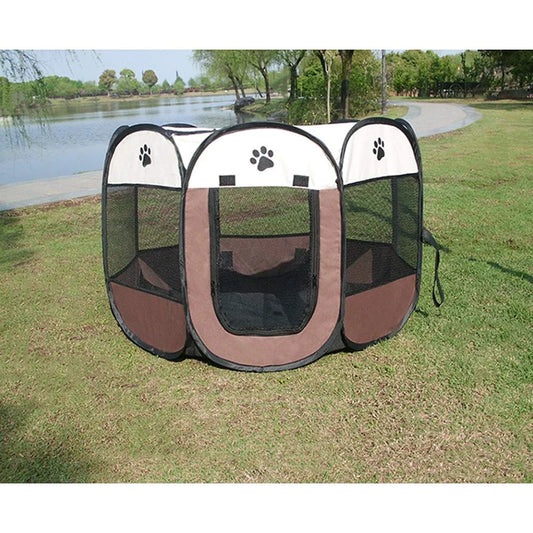 Portable Pet Playpen, Puppy/Cat Playpen Foldable Pet Exercise Pen Tents Dog Kennel for Indoor Outdoor