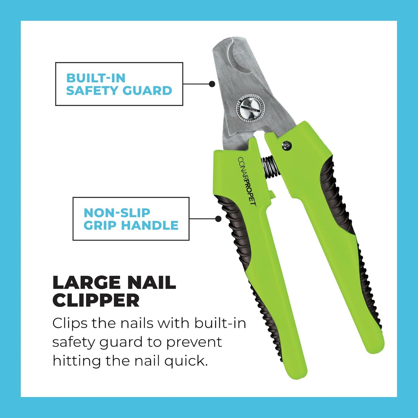 Large Dog Nail Clippers, Built-In Safety Guard, Stainless Steel Cutting Blades, Non-Slip Grip, Precise Cut, Trimmer for Large-Sized Dogs,Yellow