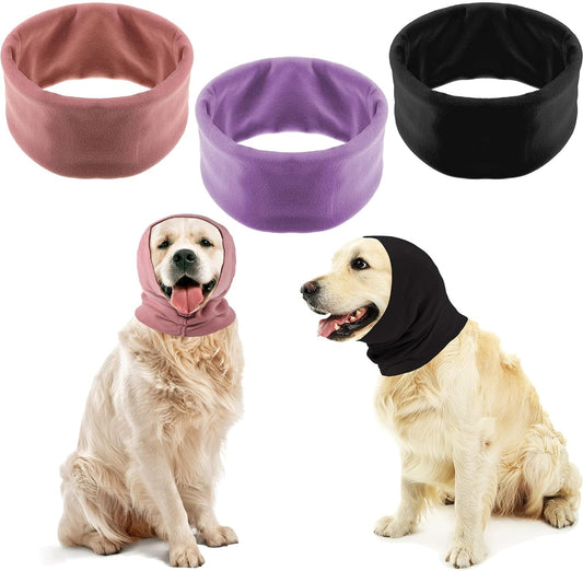 3 Pcs Dog Quiet Ear Cover No Shake Head Wrap Dog Calming Hood Ear Headband Muffs Head Wraps for Noise Reduction Earmuff Winter Scarf