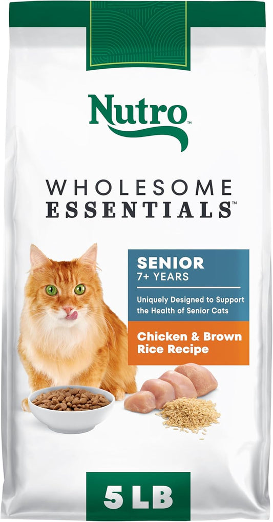Wholesome Essentials Senior Dry Cat Food, Chicken & Brown Rice Recipe, 5 Lb. Bag