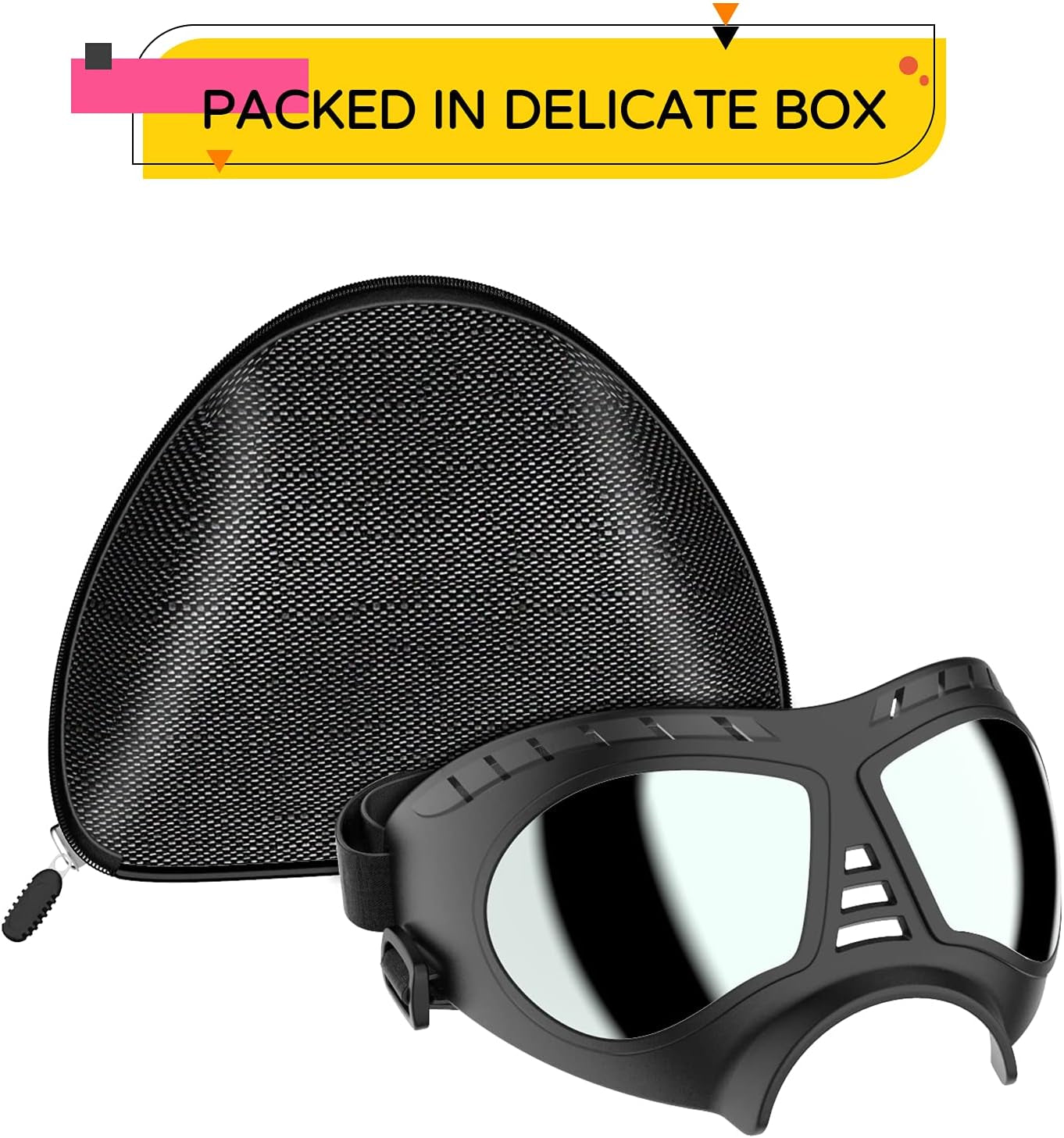 Dog Goggles Big Area Dog Sunglasses, Large Breed Windproof Snowproof Eye Protection Pet Glasses for Outdoor Driving Cycling (Large)