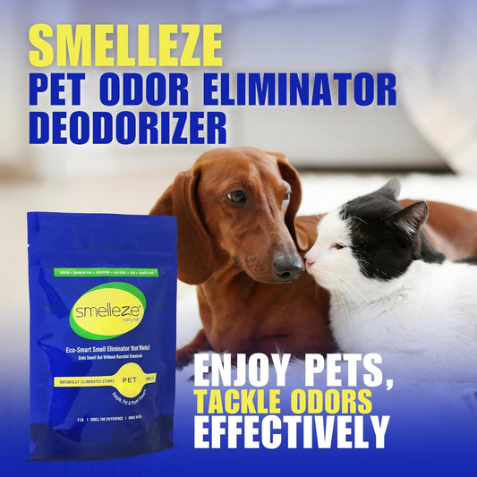 Natural Pet Odor Eliminator Deodorizer: 2 Lb. Unscented Granules Rids Strong Pet Waste Stench. Perfect for Pet or Small Animal Habitats. Mix with Bedding.