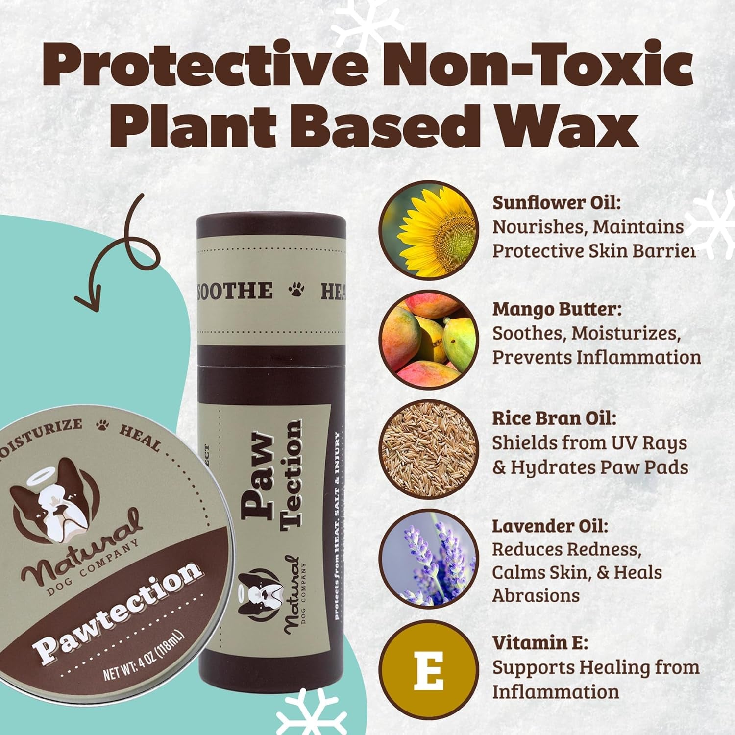 Pawtection Balm 1 Oz Tin – Dog Paw Protection with Shea Butter & Calendula – Shields Paws from Snow, Ice, Salt, Hot Pavement & Rough Terrain – Lick-Safe, All Breeds