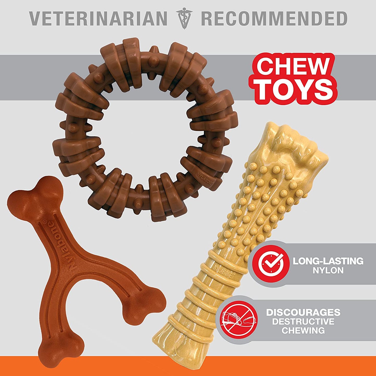 Customer Favorites Power Chew Toy Bundle for Dogs, Indestructible Dog Toys for Aggressive Chewers, Pack of 3 Dog Toys, Flavor Medley, Large Dogs - up to 50 Lbs, 3 Pack