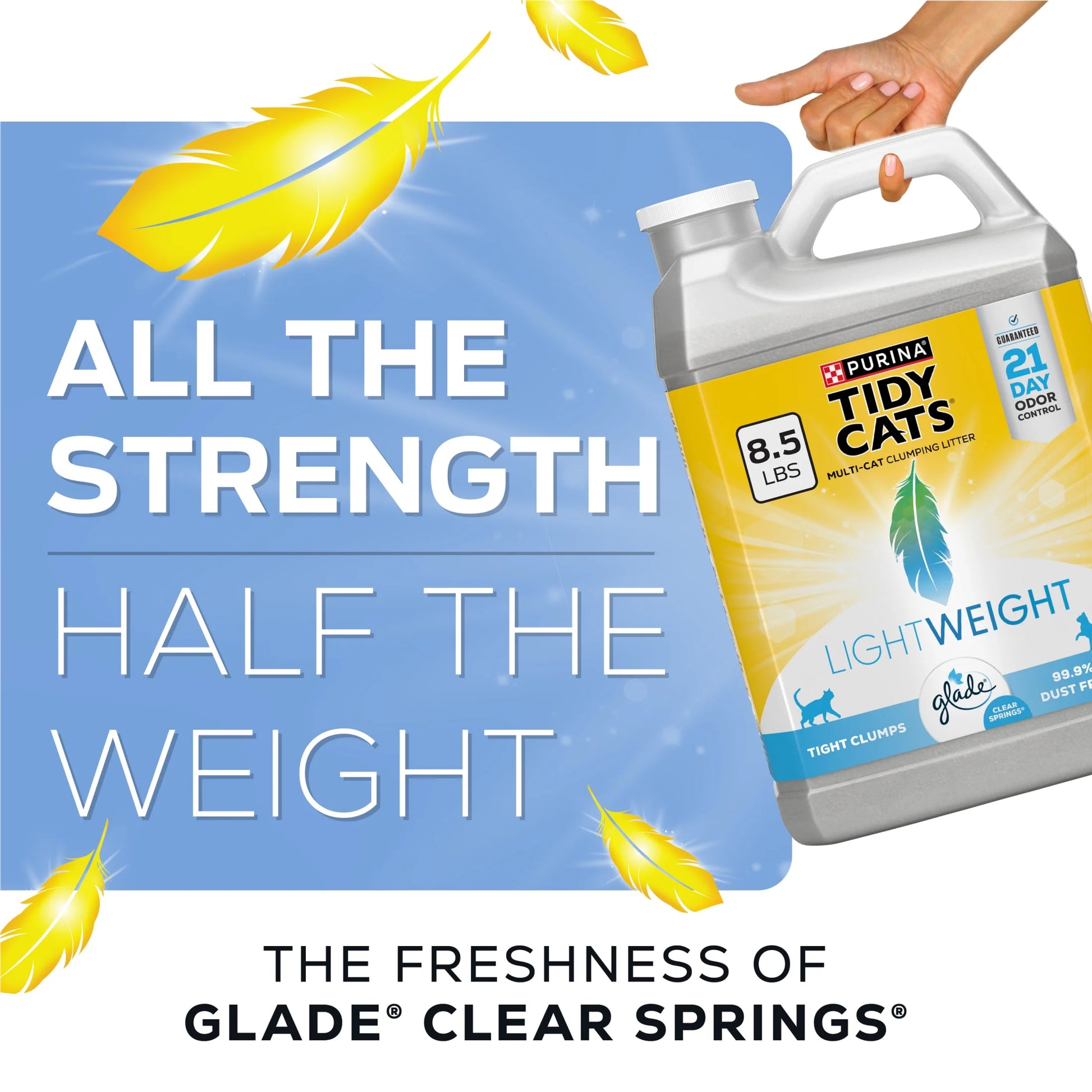 Purina  Lightweight Clumping Cat Litter, Glade Clear Springs Scent, 8.5 Lb Jug