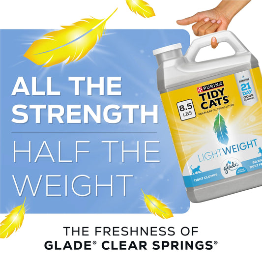 Purina  Lightweight Clumping Cat Litter, Glade Clear Springs Scent, 8.5 Lb Jug