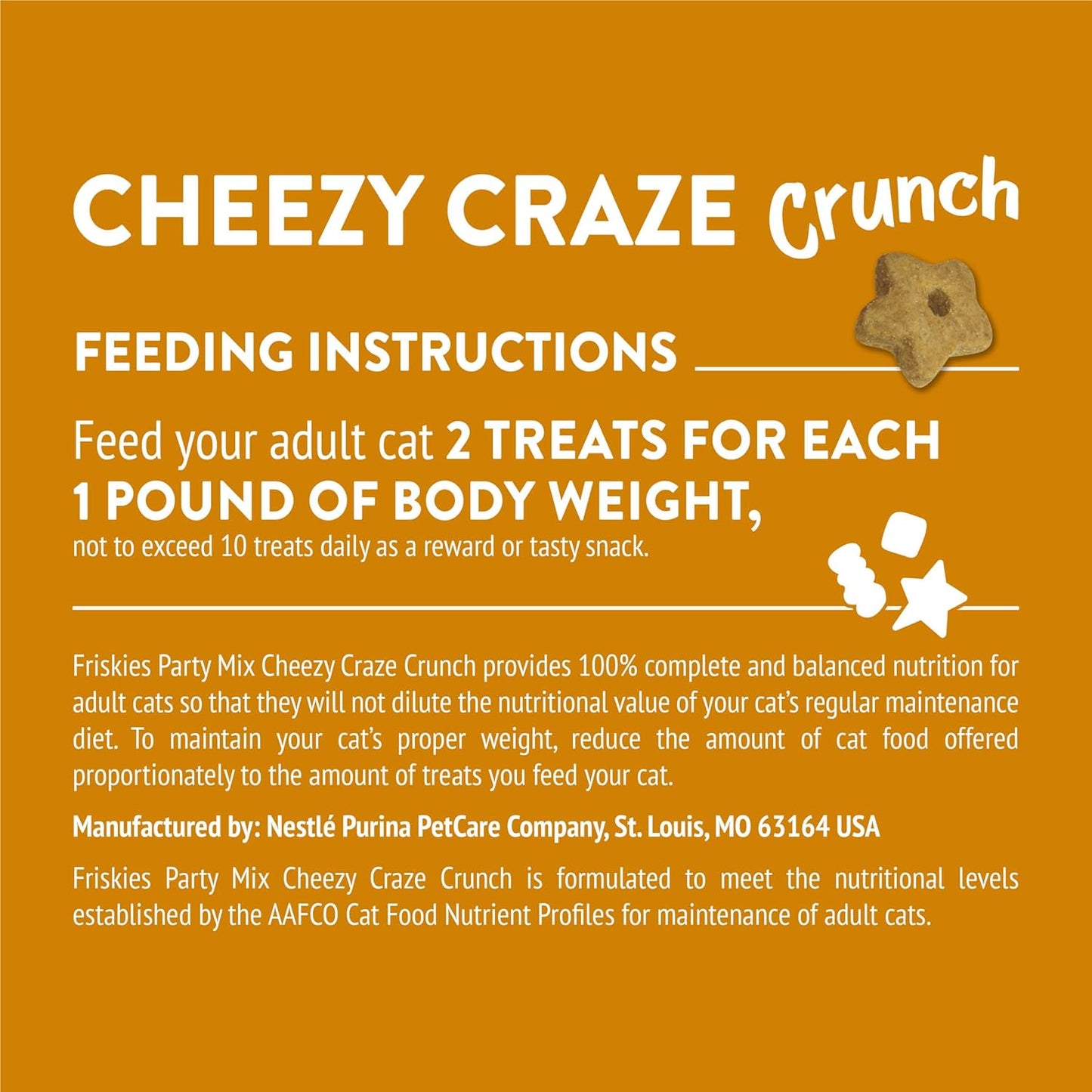 Purina  Cat Treats, Party Mix Cheezy Craze Crunch - (Pack of 10) 2.1 Oz. Pouches