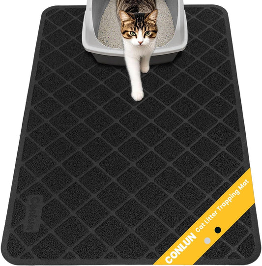 Cat Litter Mat Litter Trapping Mat, 24" X 17" Premium Durable PVC Grid Mesh with Scatter Control, Non-Slip, Less Waste Cat Litter Box Mat, Soft on Kitty’S Paws, Urine Waterproof