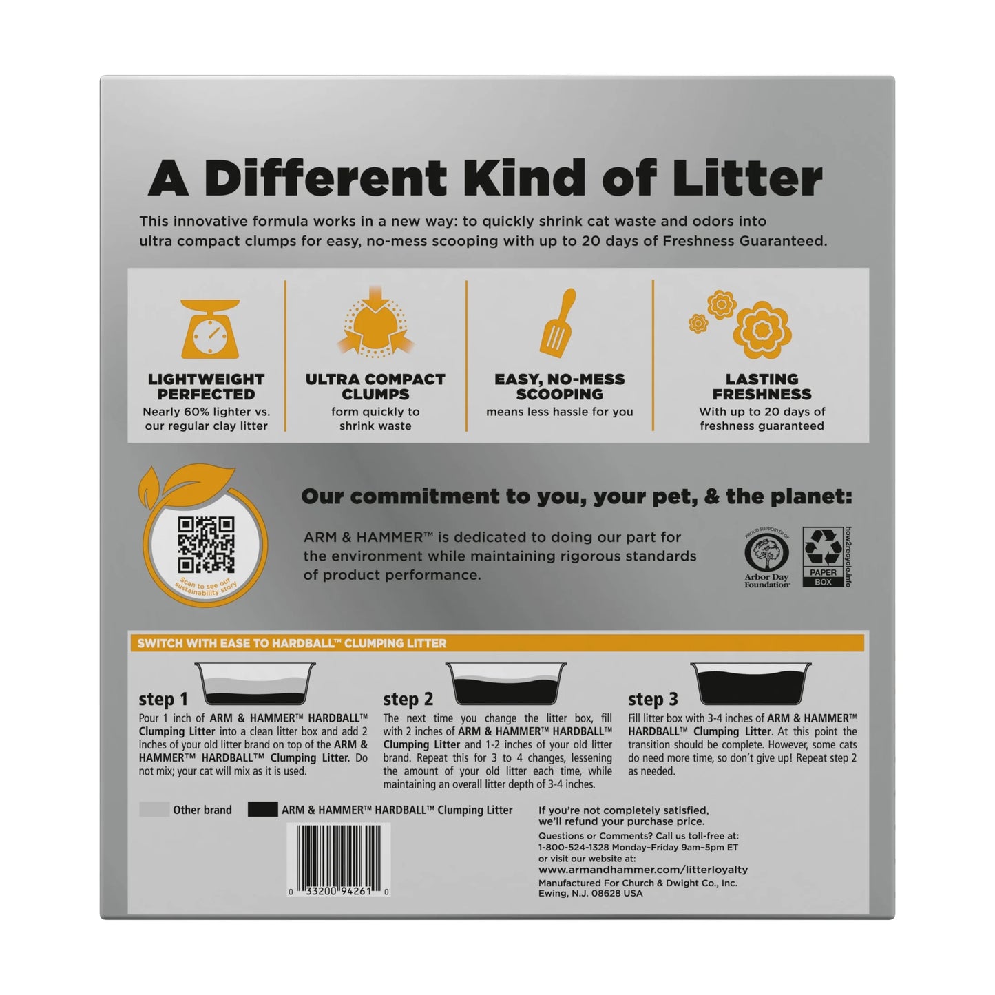 Hardball Lightweight Cat Litter, Clumping, No-Mess Scooping, Multi-Cat, 15 Lb
