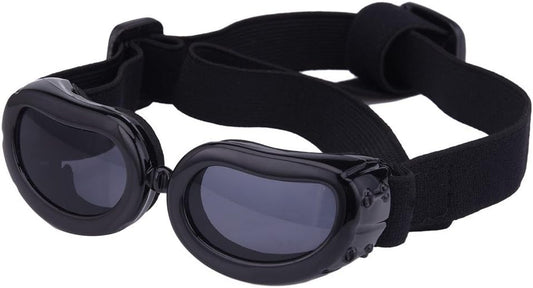 Outdoor Dog Sunglasses Anti-Uv Eye Protection Goggles Waterproof Windproof Anti-Fog for Small Pet Puppy Cat (Black)