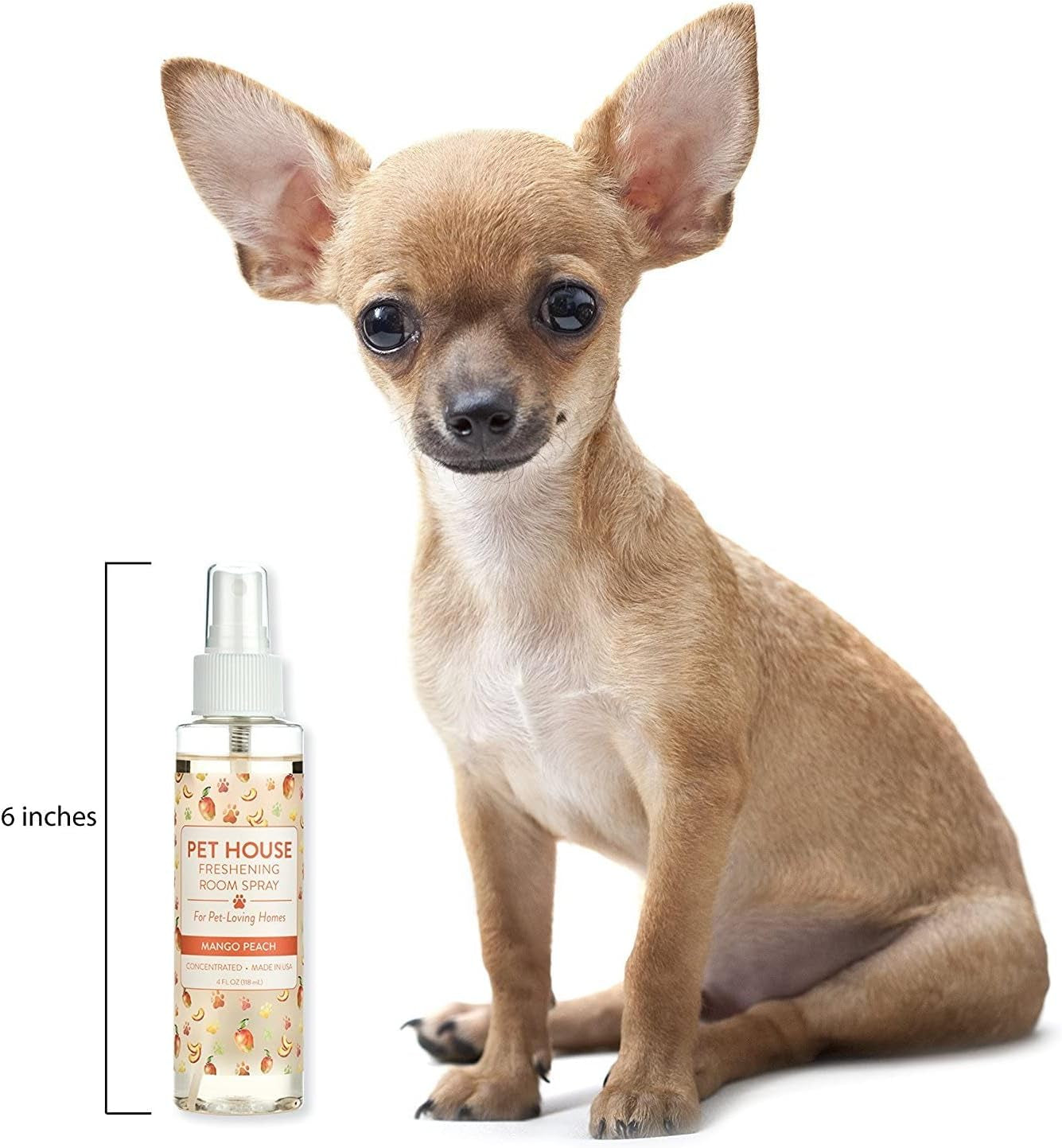 Pet Air Freshener 4 OZ Concentrated Room Spray for Pet Odor, Mango Peach, Pack of 1