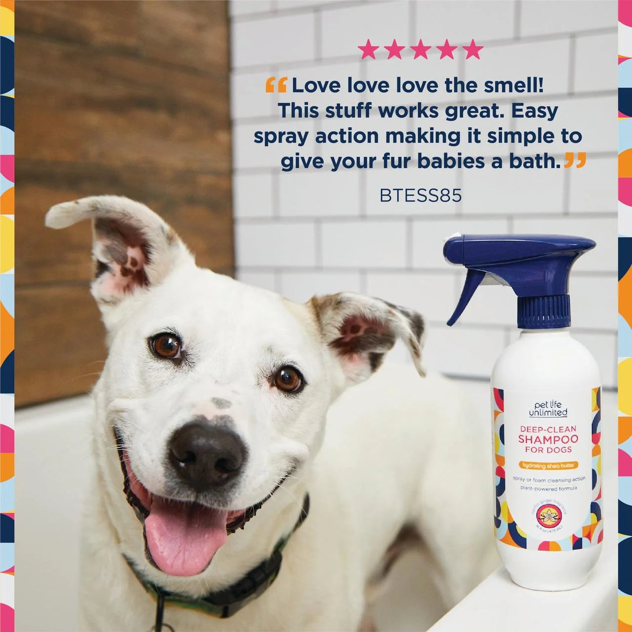Deep-Clean Spray Dog Shampoo, Vanilla Ginger, 16Oz