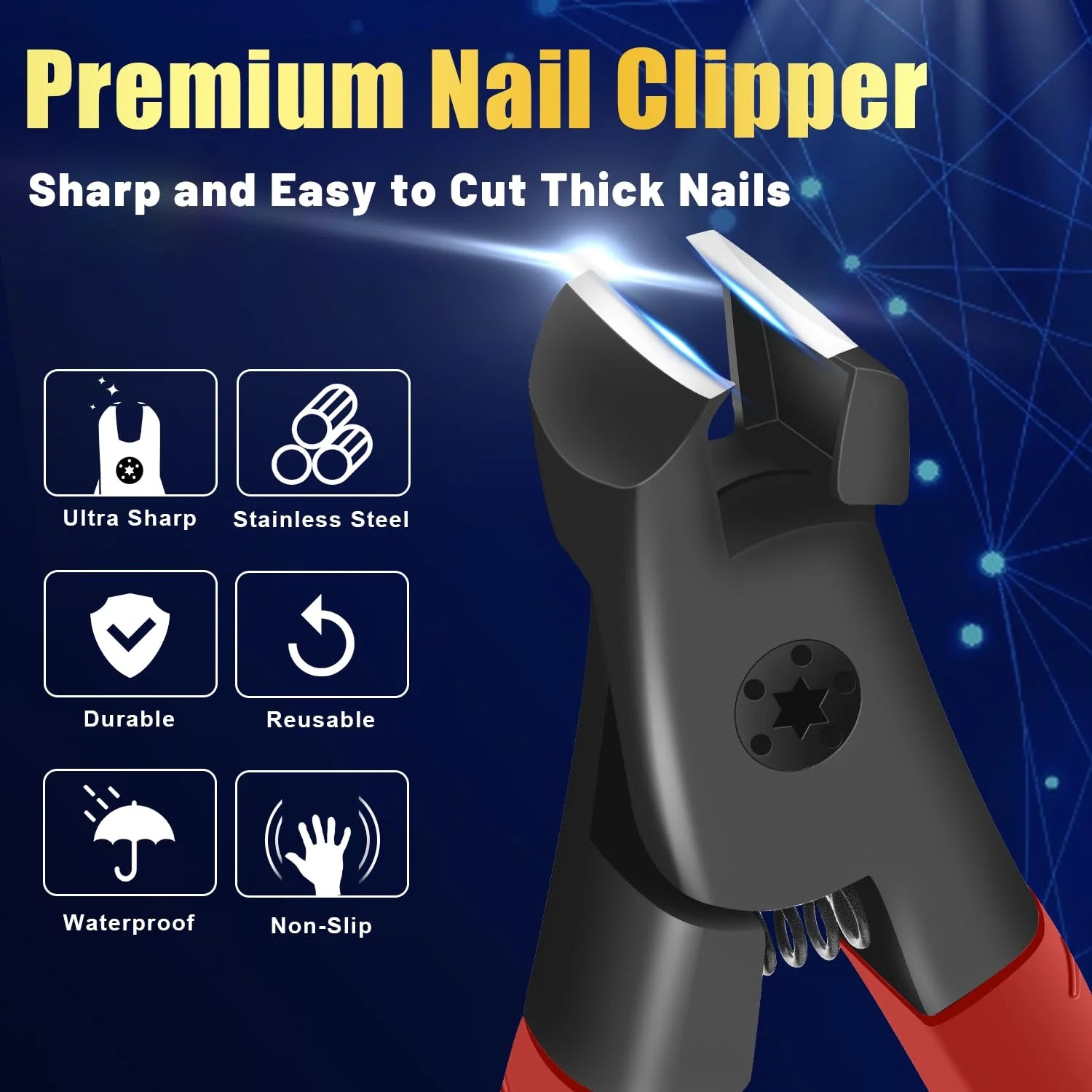 Nail Clippers for Thick Nails, Large Nail Clippers for Men, Senior Toenail Clippers for Thick Nail Strong Nail Clippers for Thick Toenails Non-Slip Finger Nail Clippers Adult