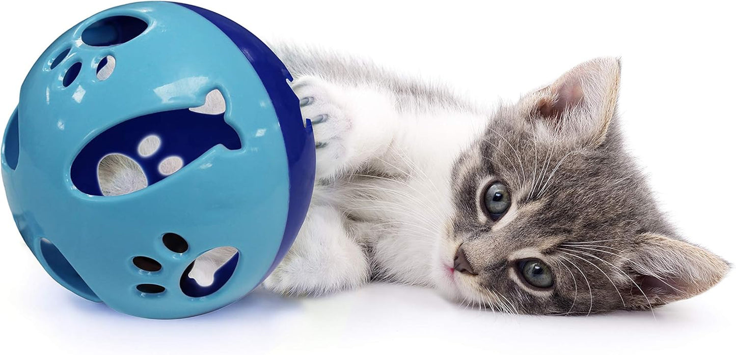 Large Size Cat Ball with Bell Toy for Cats Kittens and Other Animals - Hours of Play for Pets | Large Size for Extra Fun | Rings as It Moves