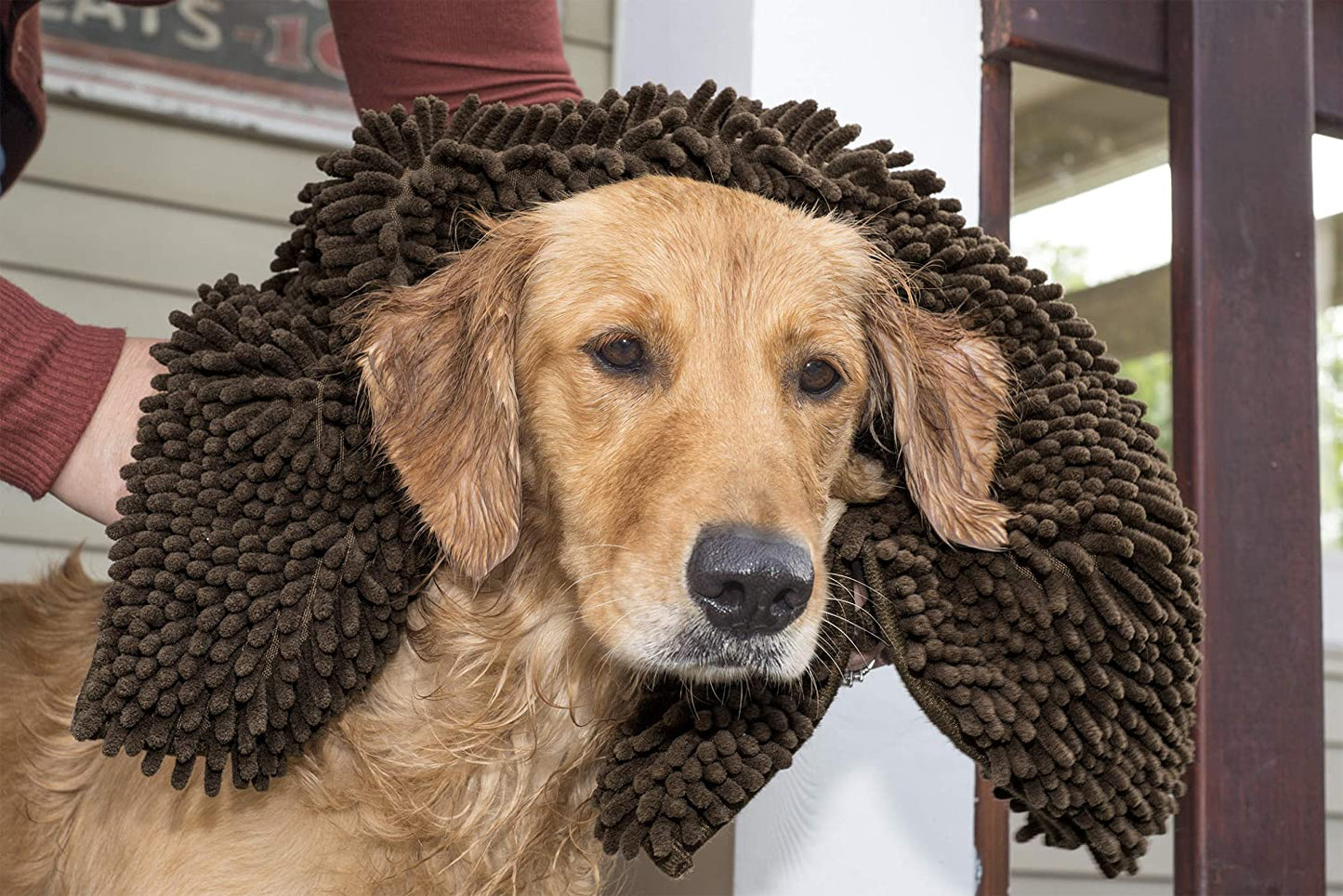 30" X 21" Highly Absorbent Dog Door Mat for Muddy Paws, 100% Washable, Perfect for Entryway, Kitchen, & Bathroom Use - Chenille Shammy Rug - Mud (Brown), Medium