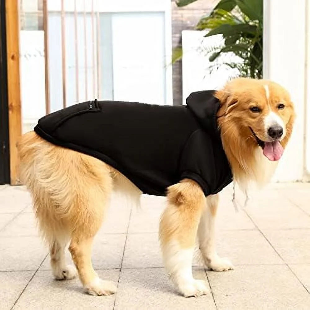 Clothes for Small Dogs Boy, Extra Small Dog Hoodie with Pocket Cold Weather Dog Sweaters for Small Dogs Fleece Small Dog Winter Coat Black X-Large