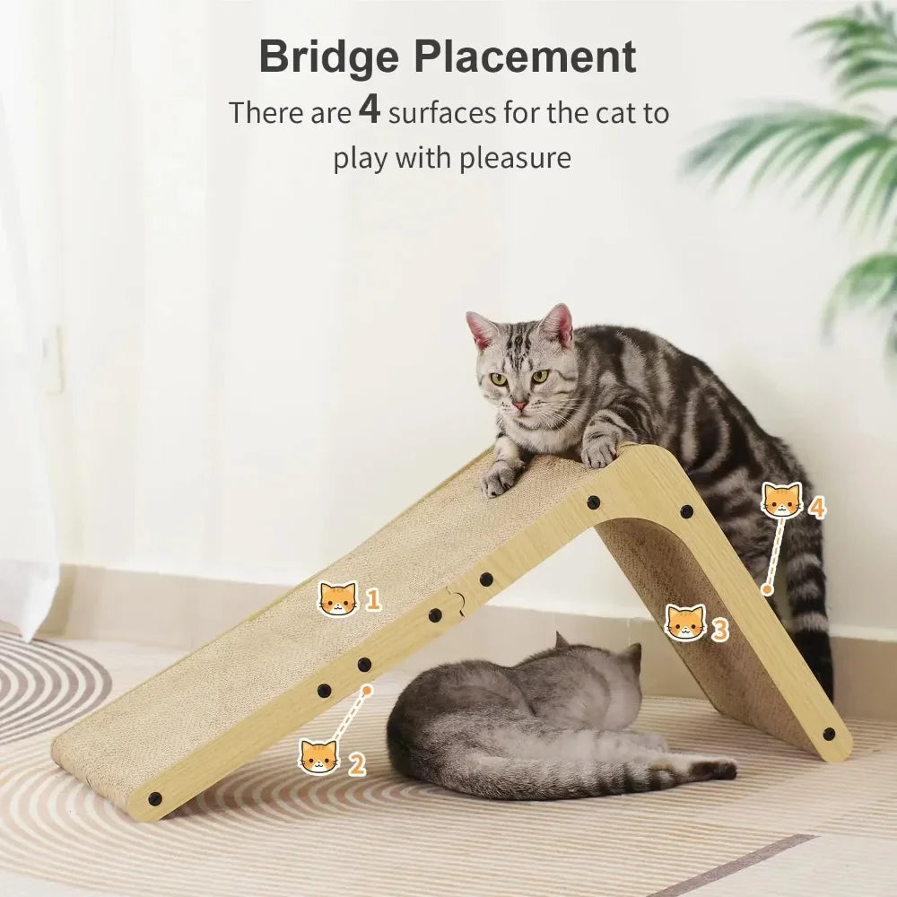 Cat Scratcher, Cat Scratching Post, Cardboard Cat Scratching Board with Ball Toy, Large Vertical L Shape Cat Scratcher Scratch Pads Toys for Indoor Cats, Catnip
