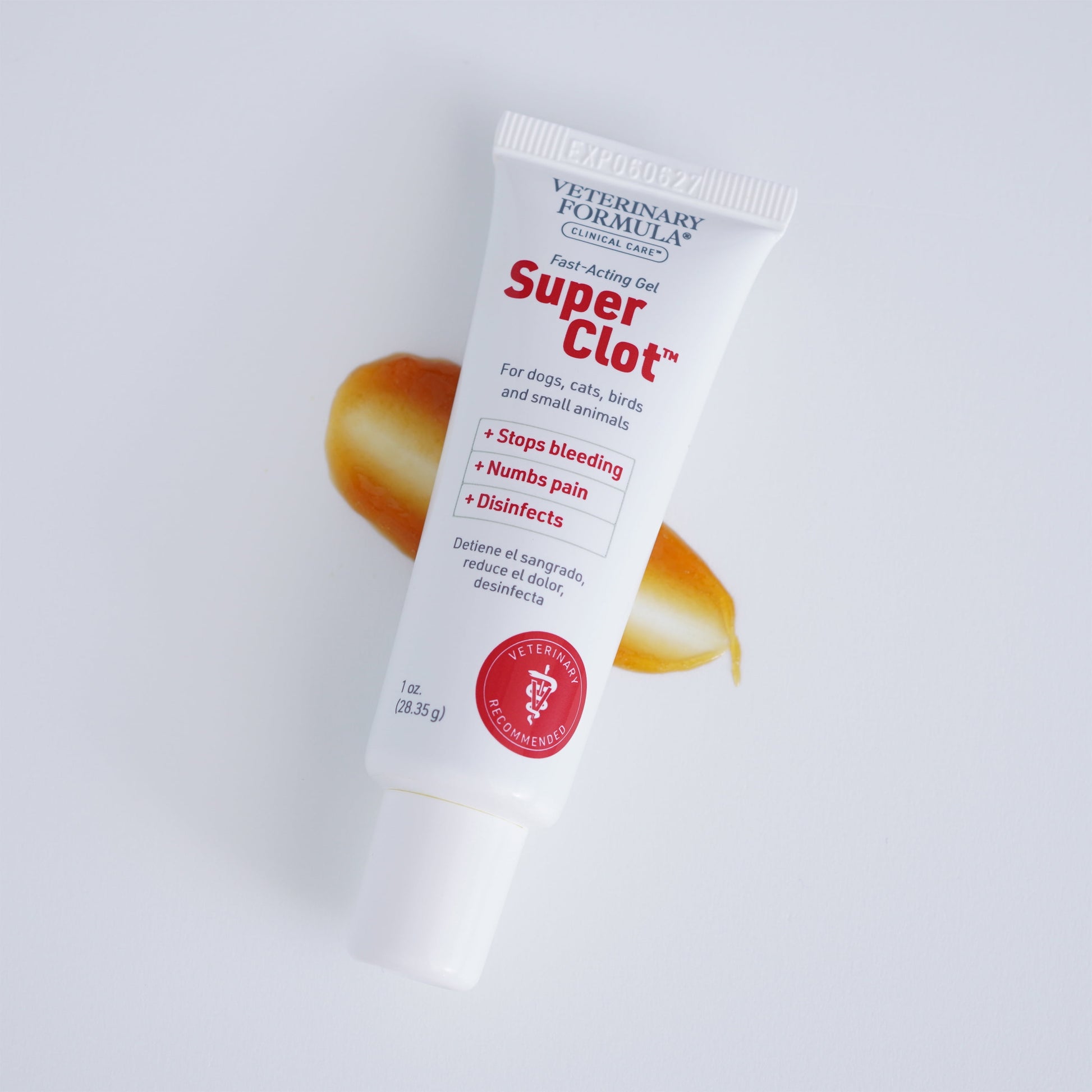Clinical Care Super Clot Styptic Gel, 1 Oz Tube, Easy Applicator for Dogs and Cats