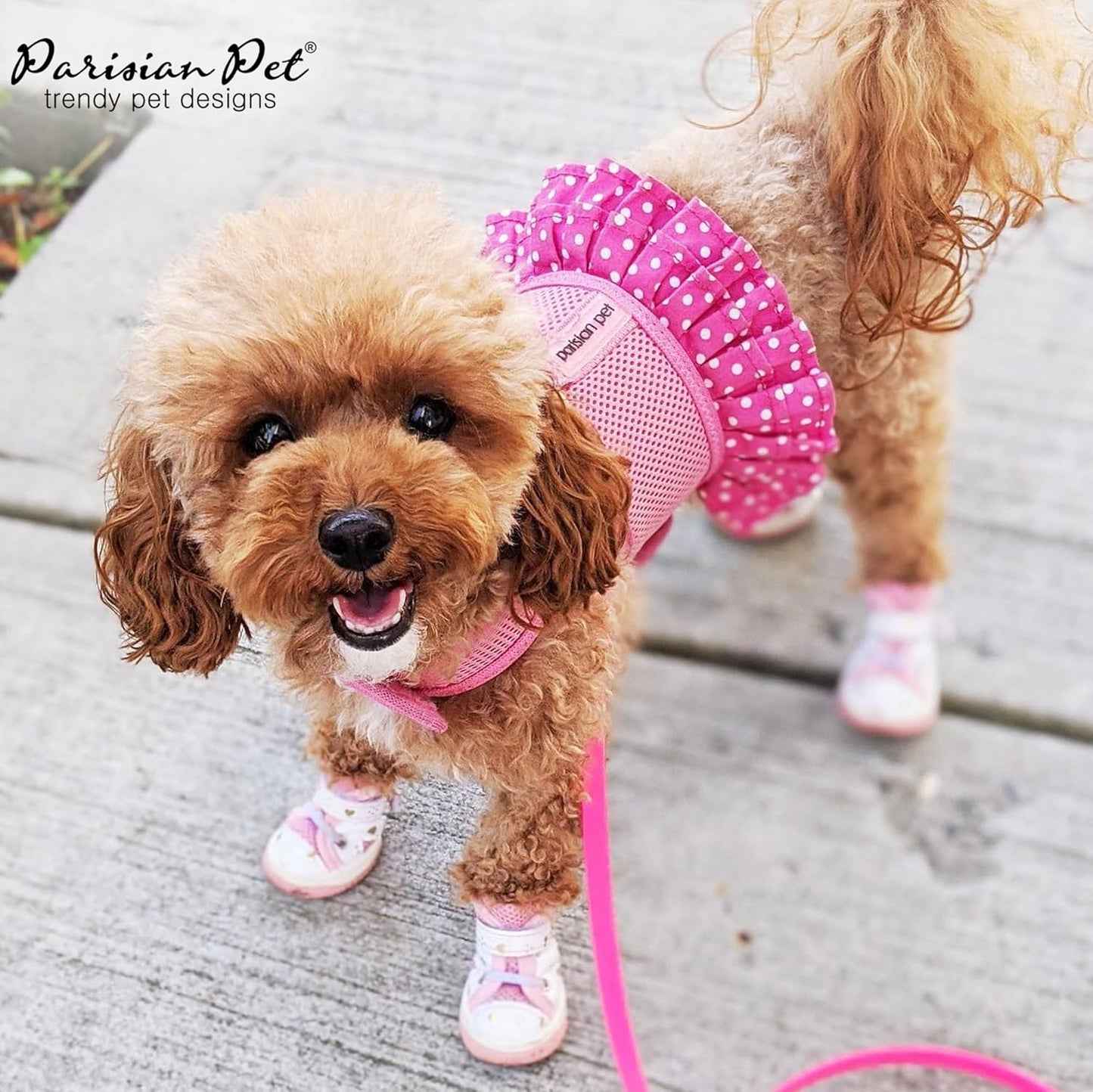 Step in Dog Harness - 100% Mesh Fabric Pink Girl Dog Harnesses - Soft Fully Padded, No Pull Dog Vest Harness Dress - Puppy Harness - Dog Harness Medium Sized Dog - M