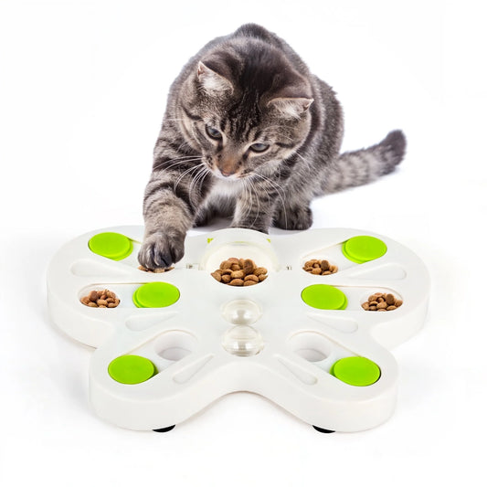 Interactive Cat Puzzle Feeder Toy, Cat Slow Puzzle Feeding Toy for Kitty IQ Training & Mental Stimulation, Butterfly